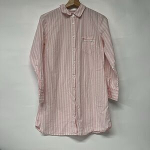 Victoria Secret Pink White Striped Sleep shirt Nightgown Small